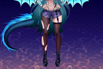 custom 2d and 3d vtuber model and vrchat avatar creation, 3d anime avatar