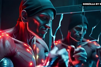 create a stunning cyberpunk ai video for music video animation