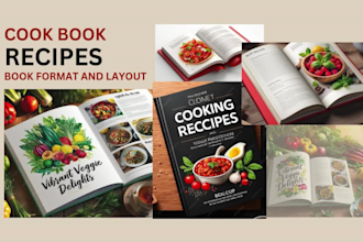 write quality cookbook recipe book, cookbook formatting, cookbook design, ebook
