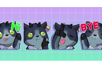 design custom static and animated twitch emotes, kick emotes