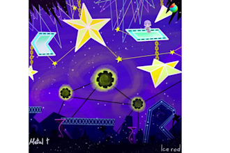 create geometry dash gameplay, layout, collab, texture pack, banner, game art