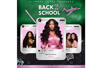 design holiday and back to school flyer for hair, lash, and makeup business