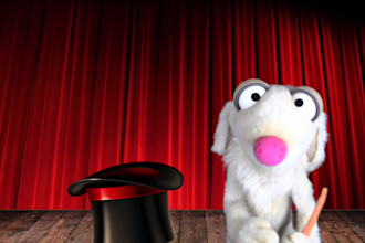 have barney the magic rabbit create a puppet video