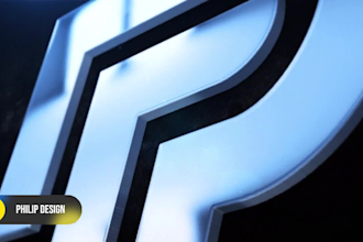 create vibrant 3d solid logo animation, quick minimalist reveal