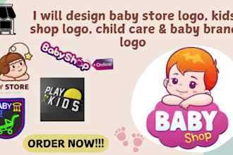 design baby shop, kids store, or goods for children logo