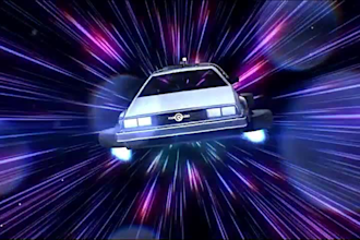 put logo and text on back to the future car video in 12hrs