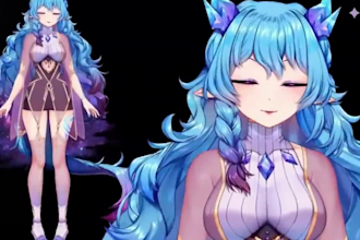 draw and rig live2d vtuber model, 2d vtuber, png tuber, anime style,  oc,