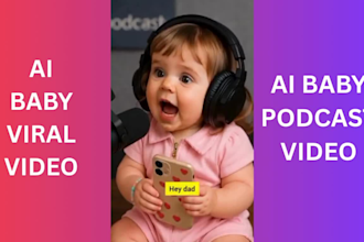 create viral ai baby talking podcast videos with professional voiceover