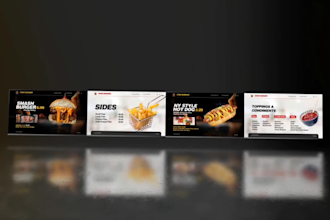 design digital menu, digital menu board or animated menu