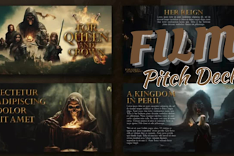 design film pitch deck, TV web series, movie script, documentary script, comedy