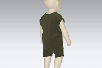 deliver realistic 3d babywear and fashion design using clo 3d  marvelous design