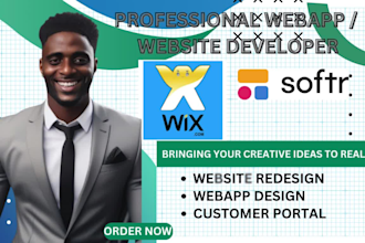 build your webapp, website with softr design or wix redesign