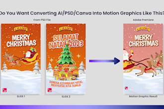 convert or create motion graphics from your PSD template