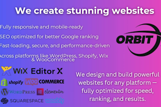 build and SEO optimize your website on wordpress shopify wix or woo commerce
