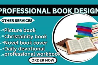 design professional book covers and workbooks for your needs within 24 hours