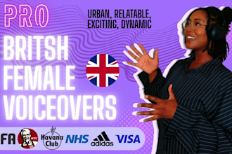 record a urban british female london voice over