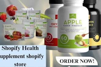 design shopify health supplement nutrition products label fitness website store