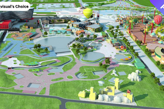 do 3d theme park, water park, amusement, fair, resort design