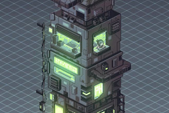 create scifi isometric and top down pixel art