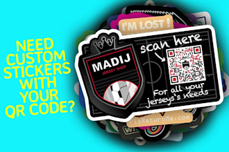 make sticker design with qr code integrated