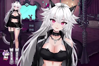 draw male and female 2d vtuber design live 2d vtuber model vtuber outfit and rig