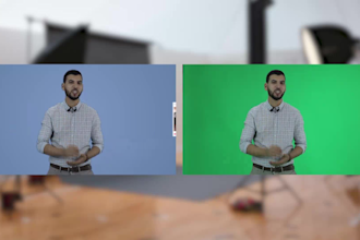 create an arabic male spokesperson green screen video