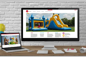 create bounce house website party rental event website on wordpress, eventbrite