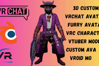 custom 3d vrchat avatar, vr character, vr chat avatar, vrc avatar vtuber model