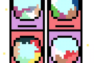 create pixel art illustration, simple looping animation