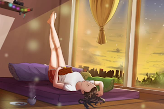 make anime drawing and make looping animation