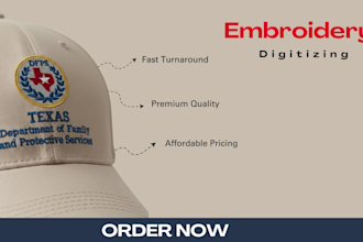 digitize your logo for cap embroidery with clean stitchout