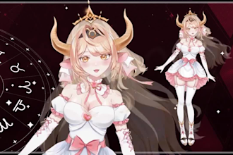 draw and rig 2d vtuber model, live2d vtuber model,  streaming avatar anime art