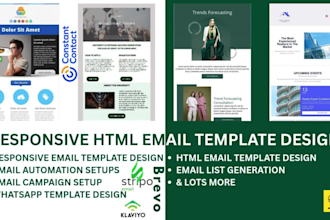do HTML email marketing template design on brevo, stripo, mailchimp, beehiiv