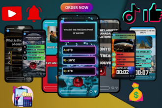 create custom trivia quiz videos for youtube, tiktok, shorts, reels