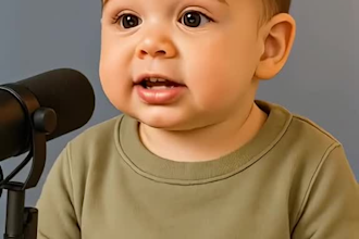 do ai short film, ai baby podcast video, ai short reels, ai baby tiktok podcast
