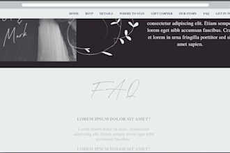 develop customized wedding website, canva template