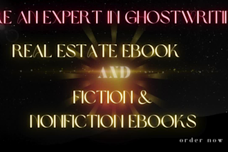 ghostwrite your real estate ebook, finance and investment