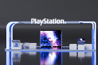design a 3d exhibition booth using blender
