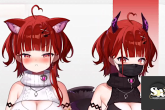 design and rig live 2d vtuber model 2d vtuber model vtuber commission 2d anime