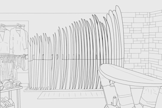 draw simple outline art for any object