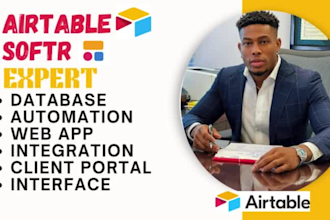setup airtable database, automation, integration, baserow, softr webapp, expert