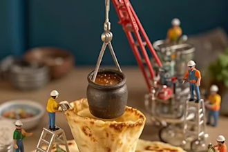 3d ai miniature, food photography, ai miniature video, 3d cgi animation, 3d ai
