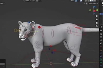 rig 3danimal model,lion,panther,cat,dragon,rig 3d robot,face rig,ik fk rig3d