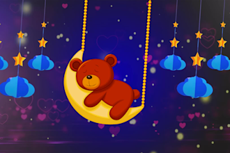 create original 30 lullaby, baby sleep videos with branded youtube channel