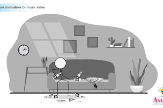 create 2d stick figure style cartoon animation