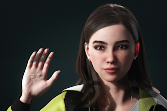 create a realistic 3d human character model for you
