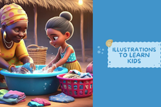create cute childrens book illustration and book cover