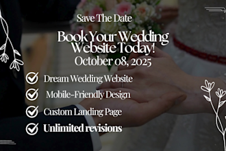 create wedding website, digital invitation, rsvp, landing page