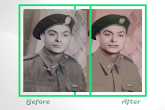 restore, repair fix damaged photo, improve image, colorize black and white photo