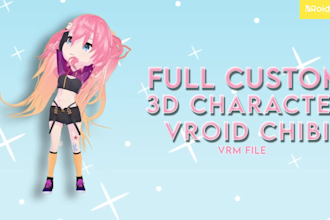 create vroid model commission or chibi 3d vtuber rigging for live2d streamer
